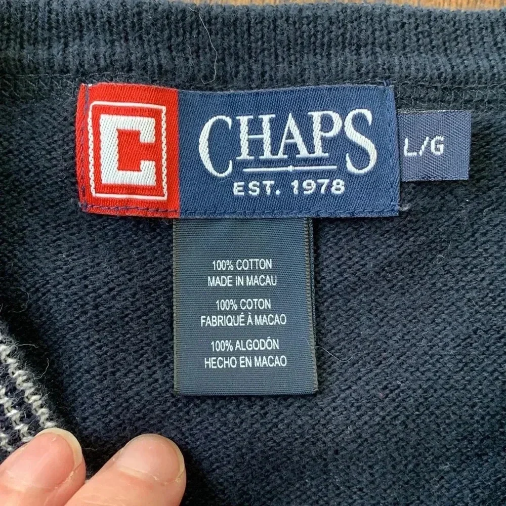 Chaps navy white